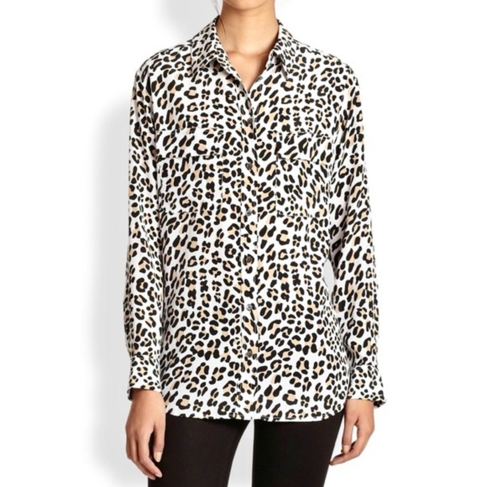 EQUIPMENT Silk Leopard Print Shirt